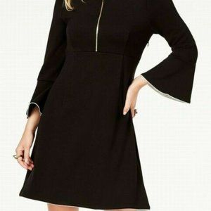 Rachel Zoe Black Ponte Bell-Sleeve Dress